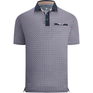 image:imageAlex Vando Mens Golf Shirts Moisture Wicking QuickDry Short Sleeve Print Performance Polo Shirts for MenNavycircles