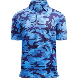 image:imageAlex Vando Mens Hawaiian Golf Shirt Moisture Wicking Digital Print Golf Shirts for Men90 Navy Camo
