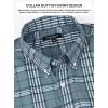image:imageAlex Vando Mens Big Plaid Button Down Shirts Wrinkle Free 4Way Stretch Print Business Casual Shirt13 Dustyblue White