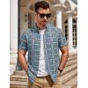 image:imageAlex Vando Mens Big Plaid Button Down Shirts Wrinkle Free 4Way Stretch Print Business Casual Shirt13 Dustyblue White