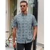image:imageAlex Vando Mens Big Plaid Button Down Shirts Wrinkle Free 4Way Stretch Print Business Casual Shirt13 Dustyblue White