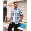 image:imageAlex Vando Mens Big Plaid Button Down Shirts Wrinkle Free 4Way Stretch Print Business Casual Shirt18 Navy White