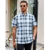 image:imageAlex Vando Mens Big Plaid Button Down Shirts Wrinkle Free 4Way Stretch Print Business Casual Shirt18 Navy White