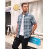 image:imageAlex Vando Mens Big Plaid Button Down Shirts Wrinkle Free 4Way Stretch Print Business Casual Shirt29 DustyblueWhite