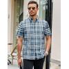 image:imageAlex Vando Mens Big Plaid Button Down Shirts Wrinkle Free 4Way Stretch Print Business Casual Shirt29 DustyblueWhite