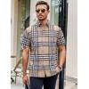 image:imageAlex Vando Mens Big Plaid Button Down Shirts Wrinkle Free 4Way Stretch Print Business Casual Shirt30 BrownWhite