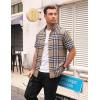 image:imageAlex Vando Mens Big Plaid Button Down Shirts Wrinkle Free 4Way Stretch Print Business Casual Shirt30 BrownWhite