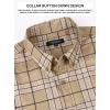 image:imageAlex Vando Mens Big Plaid Button Down Shirts Wrinkle Free 4Way Stretch Print Business Casual Shirt32 Khaki