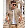 image:imageAlex Vando Mens Big Plaid Button Down Shirts Wrinkle Free 4Way Stretch Print Business Casual Shirt32 Khaki