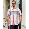 image:imageAlex Vando Mens Big Plaid Button Down Shirts Wrinkle Free 4Way Stretch Print Business Casual Shirt40 RedGrey