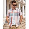 image:imageAlex Vando Mens Big Plaid Button Down Shirts Wrinkle Free 4Way Stretch Print Business Casual Shirt40 RedGrey