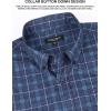 image:imageAlex Vando Mens Big Plaid Button Down Shirts Wrinkle Free 4Way Stretch Print Business Casual Shirt68 Navy With Print