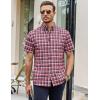 image:imageAlex Vando Mens Big Plaid Button Down Shirts Wrinkle Free 4Way Stretch Print Business Casual Shirt93 Red Black