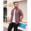 image:imageAlex Vando Mens Big Plaid Button Down Shirts Wrinkle Free 4Way Stretch Print Business Casual Shirt93 Red Black