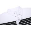 image:imageAlex Vando Mens Golf Shirt Moisture Wicking QuickDry Short Sleeve Casual Polo Shirts for MenWhite Stripe 87