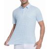 image:imageAlex Vando Mens Printed Golf Shirt Cooling Performance Short Sleeve Stretch Dress Polo Shirts MenBlue Dots Check