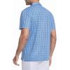 image:imageAlex Vando Mens Printed Golf Shirt Cooling Performance Short Sleeve Stretch Dress Polo Shirts MenBlue White Check