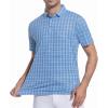 image:imageAlex Vando Mens Printed Golf Shirt Cooling Performance Short Sleeve Stretch Dress Polo Shirts MenBlue White Check