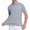image:imageAlex Vando Mens Printed Golf Shirt Cooling Performance Short Sleeve Stretch Dress Polo Shirts MenNavy Grey Check
