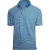 image:imageAlex Vando Mens Golf Shirt Moisture Wicking QuickDry Short Sleeve Casual Polo Shirts for MenBlue Stripe 215