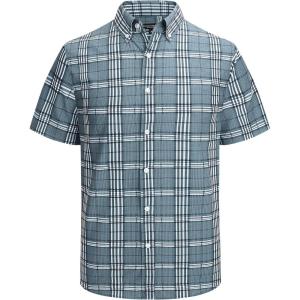 image:imageAlex Vando Mens Big Plaid Button Down Shirts Wrinkle Free 4Way Stretch Print Business Casual Shirt13 Dustyblue White