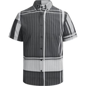 image:imageAlex Vando Mens Big Plaid Button Down Shirts Wrinkle Free 4Way Stretch Print Business Casual Shirt40 BlackGrey