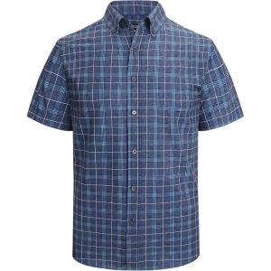 image:imageAlex Vando Mens Big Plaid Button Down Shirts Wrinkle Free 4Way Stretch Print Business Casual Shirt68 Navy With Print