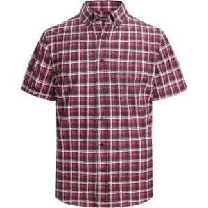 image:imageAlex Vando Mens Big Plaid Button Down Shirts Wrinkle Free 4Way Stretch Print Business Casual Shirt93 Red Black
