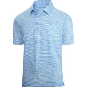 image:imageAlex Vando Mens Golf Shirt Moisture Wicking QuickDry Short Sleeve Casual Polo Shirts for MenBlue Stripe 509
