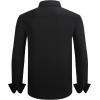 image:imageAlex Vando Mens Cotton Stretch Dress Shirt Regular Fit Fashion Contrast Button Down Business Casual ShirtsBlack