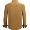 image:imageAlex Vando Mens Cotton Stretch Dress Shirt Regular Fit Fashion Contrast Button Down Business Casual ShirtsKhaki