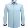 image:imageAlex Vando Mens Cotton Stretch Dress Shirt Regular Fit Fashion Contrast Button Down Business Casual ShirtsBlue