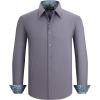 image:imageAlex Vando Mens Cotton Stretch Dress Shirt Regular Fit Fashion Contrast Button Down Business Casual ShirtsCharcoal