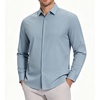 image:imageAlex Vando Mens Stretch Dress Shirt Regular Fit Long Sleeve Wrinkle Resistant Business Casual Shirt for Office WorkDusty Blue
