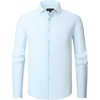 image:imageAlex Vando Mens Stretch Dress Shirt Regular Fit Long Sleeve Wrinkle Resistant Business Casual Shirt for Office WorkBlue