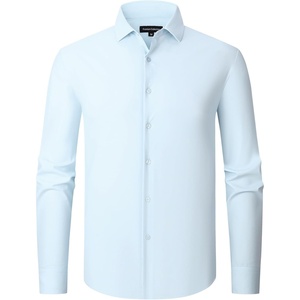 image:imageAlex Vando Mens Stretch Dress Shirt Regular Fit Long Sleeve Wrinkle Resistant Business Casual Shirt for Office WorkBlue