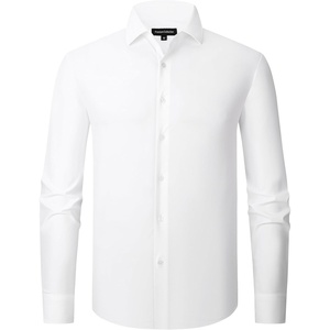image:imageAlex Vando Mens Stretch Dress Shirt Regular Fit Long Sleeve Wrinkle Resistant Business Casual Shirt for Office WorkWhite