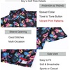 image:imageAlex Vando Boys Polo Shirt Hawaiian Golf Short Sleeve Moisture Wicking Quick Dry Stretch Print Casual Summer TopsBlackleaves