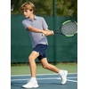 image:imageAlex Vando Boys Polo Shirt Hawaiian Golf Short Sleeve Moisture Wicking Quick Dry Stretch Print Casual Summer TopsBluesquare