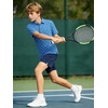 image:imageAlex Vando Boys Polo Shirt Hawaiian Golf Short Sleeve Moisture Wicking Quick Dry Stretch Print Casual Summer TopsRoyalblueswing