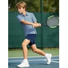 image:imageAlex Vando Boys Polo Shirt Hawaiian Golf Short Sleeve Moisture Wicking Quick Dry Stretch Print Casual Summer TopsRoyalwhiteball
