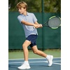 image:imageAlex Vando Boys Polo Shirt Hawaiian Golf Short Sleeve Moisture Wicking Quick Dry Stretch Print Casual Summer TopsWhitediamond