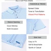 image:imageAlex Vando Boys Polo Shirt Hawaiian Golf Short Sleeve Moisture Wicking Quick Dry Stretch Print Casual Summer TopsWhitediamond