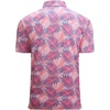image:imageAlex Vando Mens Hawaiian Golf Shirt Moisture Wicking Digital Print Golf Shirts for MenPink Blue Palm Fronds