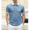 image:imageAlex Vando Mens Polo Shirts Short Sleeve Regular Fit Fashion Designed ShirtBlue Lace