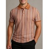 image:imageAlex Vando Mens Polo Shirts Short Sleeve Regular Fit Fashion Designed ShirtBrown Lace