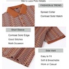 image:imageAlex Vando Mens Polo Shirts Short Sleeve Regular Fit Fashion Designed ShirtBrown Lace