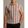 image:imageAlex Vando Mens Polo Shirts Short Sleeve Regular Fit Fashion Designed ShirtKhaki Lace
