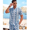 image:imageAlex Vando Mens Short Sleeve 2Piece Outfit Summer Shirt amp Shorts SetsBlue Diamond