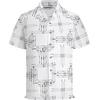 image:imageAlex Vando Mens Short Sleeve 2Piece Outfit Summer Shirt amp Shorts SetsWhite Line